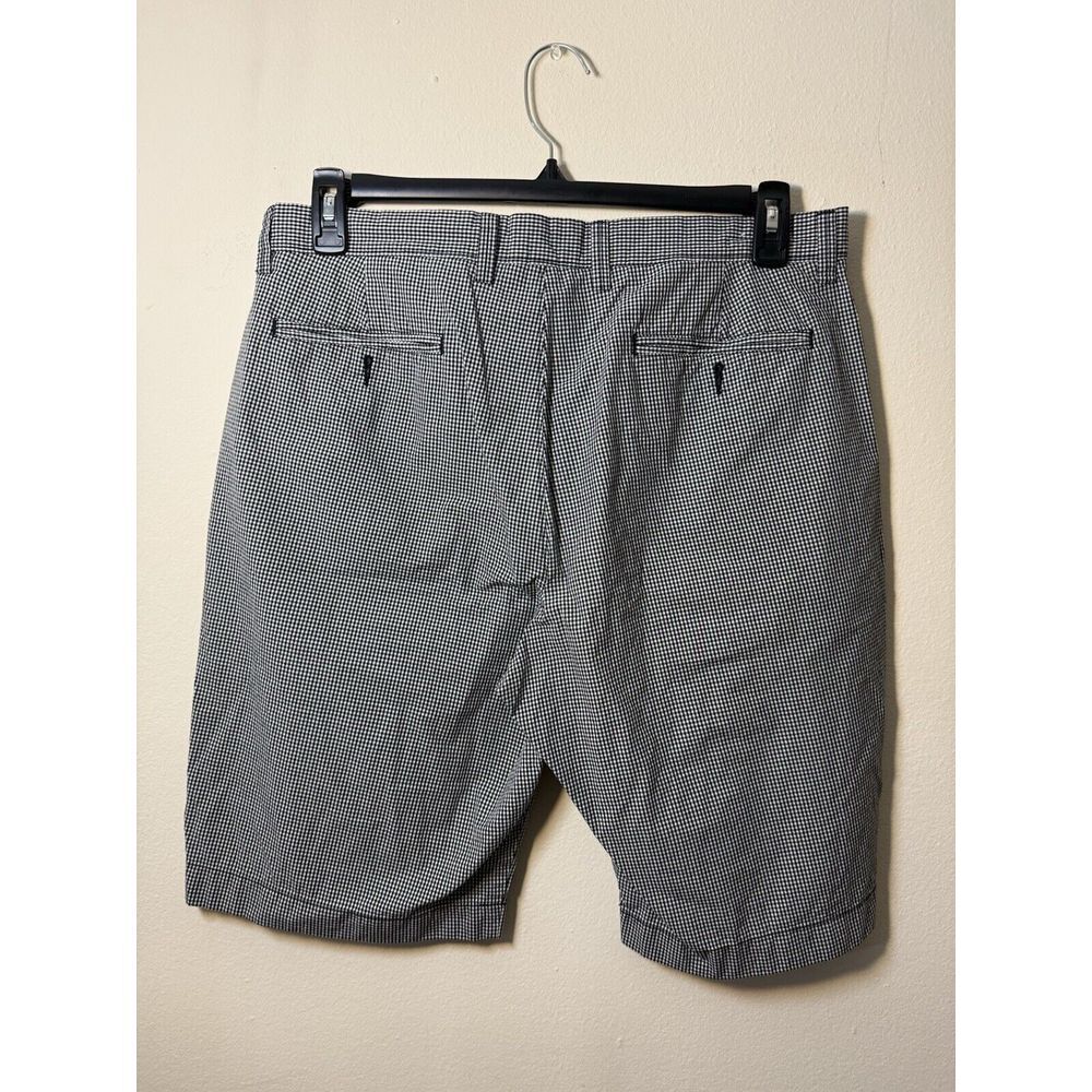 J.Crew Mens 34 Black White Gingham‎ Plaid Rivington Shorts Flat Front Cotton - Picture 7 of 8